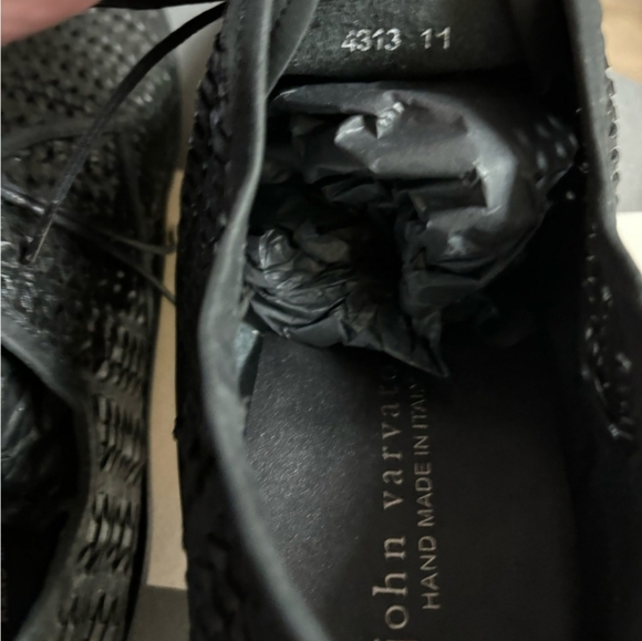 John Varvatos black woven leather oxfords Crafted in Italy  🇮🇹 - Picture 6 of 11